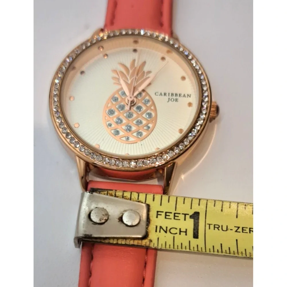 Lot of 2 Preppy Watches Caribbean Joe Pineapple Pink Geneva Rhinestone‎ Green